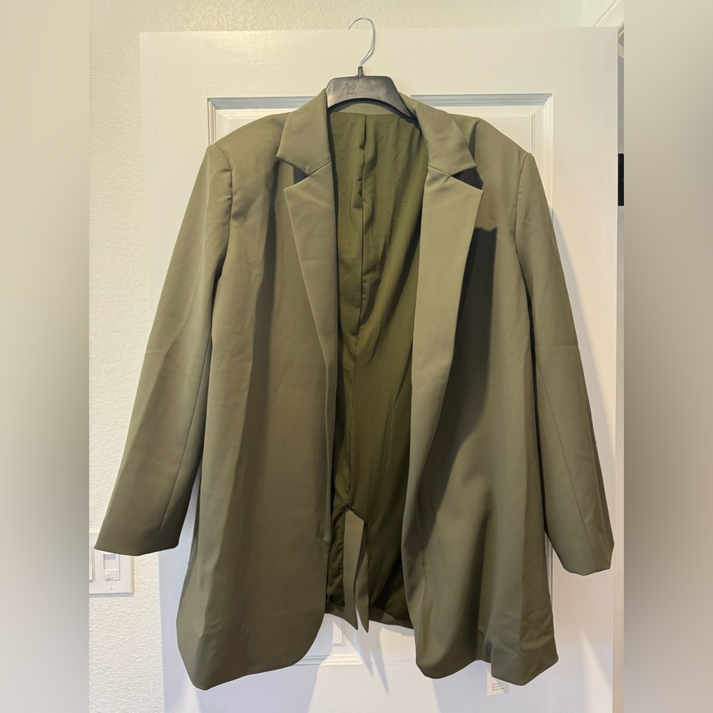 JoJo Olive Green Longline Blazer